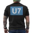 Berlin U-Bahn Line U7 Souvenir T-Shirt mit Rückendruck