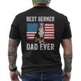 Berner Dad American Flag Dog Lover Owner Bernese Mountain Mens Back Print T-shirt