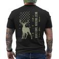 Best Buckin' Dad Camouflage American Flag Deer Hunting Men's T-shirt Back Print