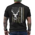 Best Buckin' Dad Ever Deer Hunting Fathers Day American Flag Men's T-shirt Back Print
