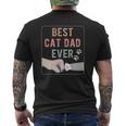 Best Cat Dad Ever Distressed Mens Back Print T-shirt