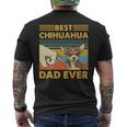 Best Chihuahua Dad Ever Retro Vintage Sunse Men's T-shirt Back Print