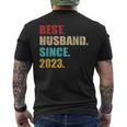 Best Husband Since 2023 For 1St Wedding Anniversary Men's T-shirt Back Print