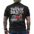 Best Truckin Dad Ever Big Rig Trucker Father's Day Men's T-shirt Back Print