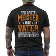 With Bester Meister Und Fater Handwerker Papa Meister T-Shirt mit Rückendruck