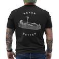 Never Better Skeleton Figure Lying In A Coffin Men's T-shirt Back Print