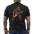 Bigfoot Playing Electric Guitar Rock Music Band Sasquatch Men's T-shirt Back Print