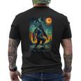 Bigfoot Starry Night Sasquatch Van Gogh Sky Painting Men's T-shirt Back Print