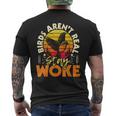 Birds Aren’T Real Stay Woke Birding Bird Watching Birder Men's T-shirt Back Print