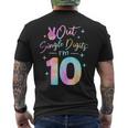 Birthday Girls Peace Out Single Digits I'm 10 Digits Tie Dye Men's T-shirt Back Print