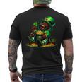 Black African American Leprechaun Saint Patrick's Day Men's T-shirt Back Print