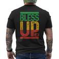 Bless Up Reggae Music Rastafari Lion Of Judah Rasta Men's T-shirt Back Print