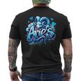 Blue Aries Zodiac Star Sign Men's T-shirt Back Print