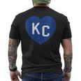 Blue Kc Heart Kc Kansas City Kc Love Blue Kc Hearts Blue Men's T-shirt Back Print