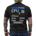 Boarding Pass Korfu Cfu Flugticket Griechenland Korfu T-Shirt mit Rückendruck