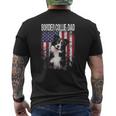 Border Collie Dad With Proud American Flag Dog Lover Mens Back Print T-shirt