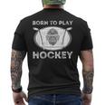 Born To Play Hockey Regalo Divertido Para Jugador De Hockey Sobre Hielo Camiseta Hombre Estampado Espalda