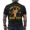 Born To Rock 80'S Rocker Guitar Guitarist Cool Music Lovers Men's T-shirt Back Print