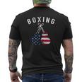 Boxing For Him Dad Men Box Gloves American Flag Usa Mens Back Print T-shirt