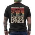 My Brain Is 999 Song Lyrics Edm Music Lovers Dj Musician Men's T-shirt Back Print