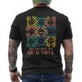 All Brains Are Beautiful Smile Face Autism Awareness Groovy Men's T-shirt Back Print