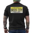 Brick City Newark Nj City New Jersey License Plate Graphic Mens Back Print T-shirt
