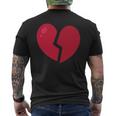 Broken Heart Anti Valentine's Day Distressed Heart Men's T-shirt Back Print