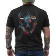 Bull Colorful Bull Riding Meat Favorite Animal Bull Fan Men's T-shirt Back Print