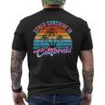 California Sober Sunshine Recovery Legal Implications Retro Men's T-shirt Back Print