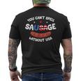 You Can't Spell Sausage Without Usa Patriotic American Flag Men's T-shirt Back Print