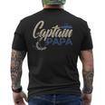 Captain Papa Pontoon Boat Owner Captain Sailors Boating Mens Back Print T-shirt