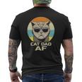 Cat Dad Af Vintage Retro Fathers Day Mens Back Print T-shirt