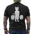 Cat Deadlift Powerlifting Kitty Weightlifting Cat Men's T-shirt Back Print