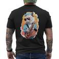 Cat With Saxophone Cat Playing Saxophone Men's T-shirt Back Print
