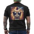 Cat Taking A Selfie With Solar 2024 Eclipse Wearing Glasses Men's T-shirt Back Print