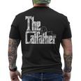The Catfather Black Cat Father Mafia Whiskers Male Daddy Men's T-shirt Back Print