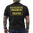 Caution Walking Hr Violation Sarcastic Men's T-shirt Back Print