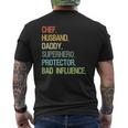 Chef Husband Daddy Superhero Protector Dad Mens Back Print T-shirt