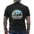Chicago House Music Vintage Skyline Dj Mens Back Print T-shirt
