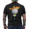 Cinco De Mayo Golf Ball With Sombrero And Margarita Golfer Men's T-shirt Back Print