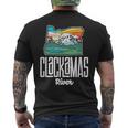 Clackamas River Vintage Oregon Nature & Outdoors Retro Men's T-shirt Back Print