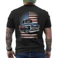 Classic Old Pickup Truck American Flag 4Th Of July Patriotic Men's T-shirt Back Print