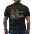 Cocker Spaniel Dog Owner Coffee Lovers Quote Vintage Men's T-shirt Back Print