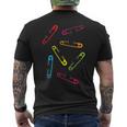 Colored Safety Pins Of Solidarity Men's T-shirt Back Print