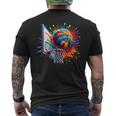 Colorful Basketball Tie Dye Color Splash Basketball Hoop Net Men's T-shirt Back Print