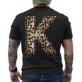 Cool Letter K Initial Name Leopard Cheetah Print Men's T-shirt Back Print