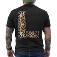 Cool Letter L Initial Name Leopard Cheetah Print Men's T-shirt Back Print