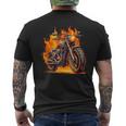 Cool Motorbike Flames And Burning Motorcycle Love Men's T-shirt Back Print