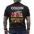 Cousin Of The Birthday Boy Fire Truck Firefighter Party Men's T-shirt Back Print