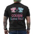 Cousin Gender Reveal Elephant Pink Or Blue Matching Family Men's T-shirt Back Print